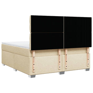 Κρεβάτι Boxspring με Στρώμα Κρεμ 180x200 εκ. Υφασμάτινο - Pakobazaar