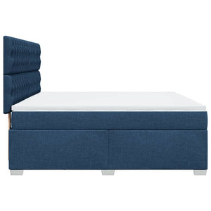 Κρεβάτι Boxspring με Στρώμα Μπλε 180x200 εκ. Υφασμάτινο