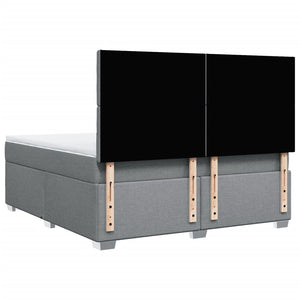 Κρεβάτι Boxspring με Στρώμα Ανοιχτό Γκρι 180x200 εκ. Υφασμάτινο - Pakobazaar