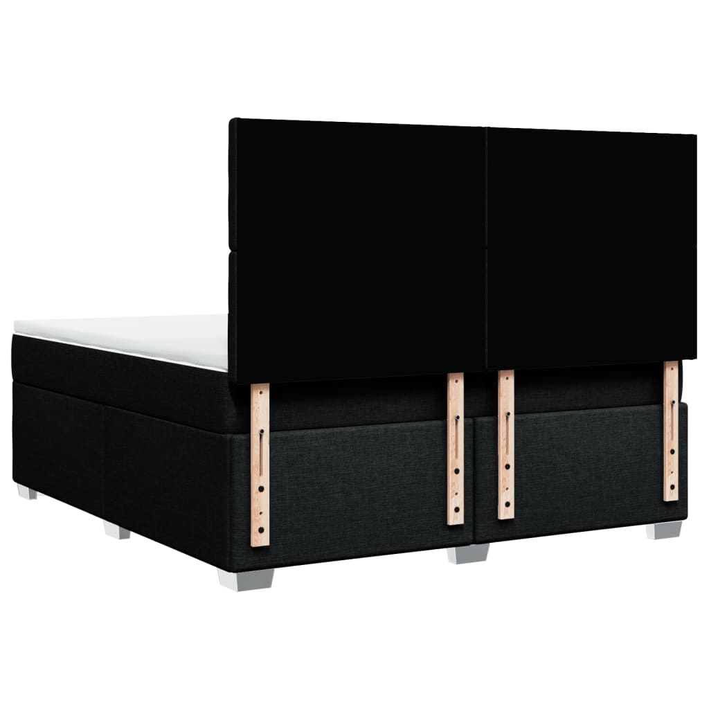 Κρεβάτι Boxspring με Στρώμα Μαύρο 180x200 εκ. Υφασμάτινο - Pakobazaar