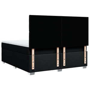 Κρεβάτι Boxspring με Στρώμα Μαύρο 180x200 εκ. Υφασμάτινο - Pakobazaar