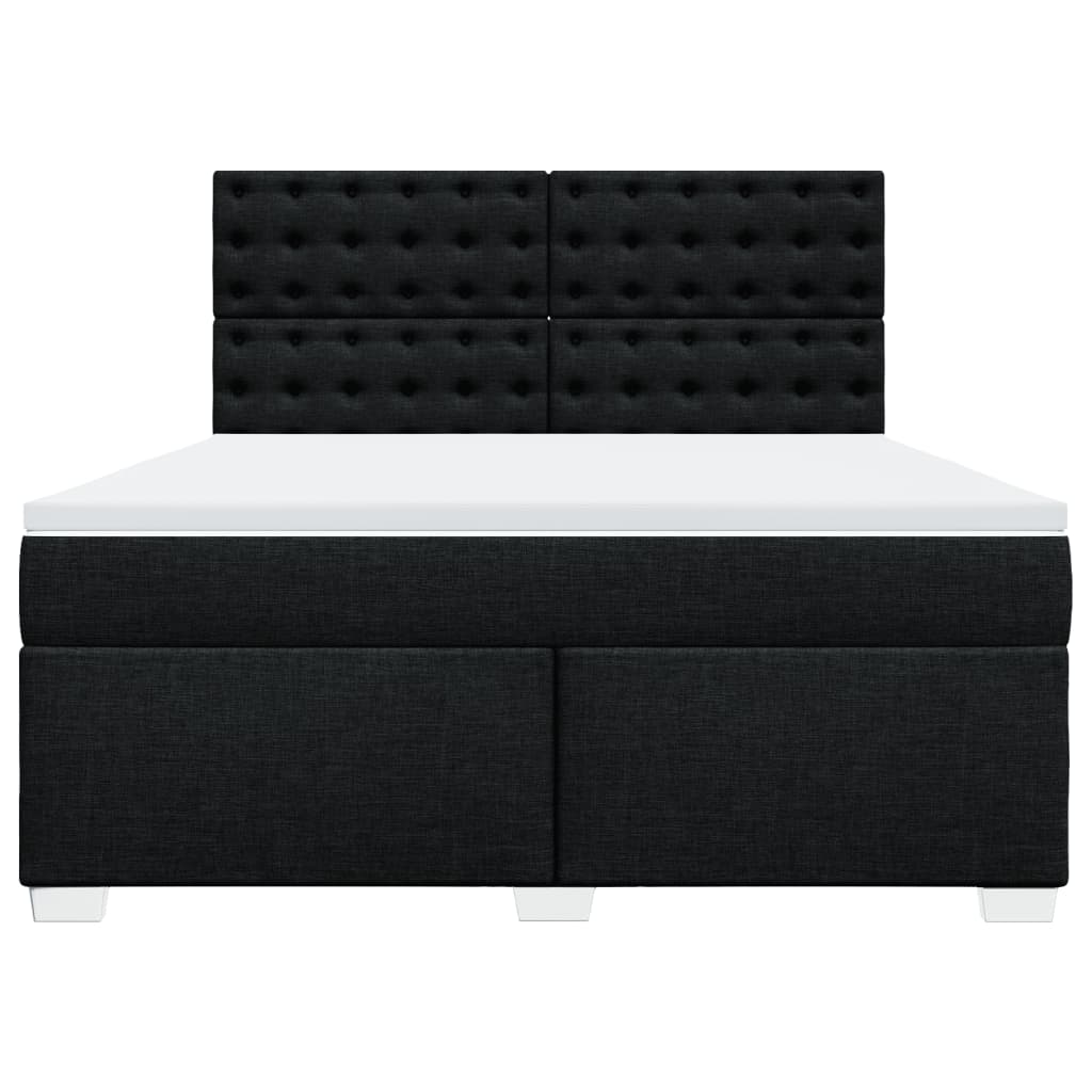 Κρεβάτι Boxspring με Στρώμα Μαύρο 180x200 εκ. Υφασμάτινο - Pakobazaar