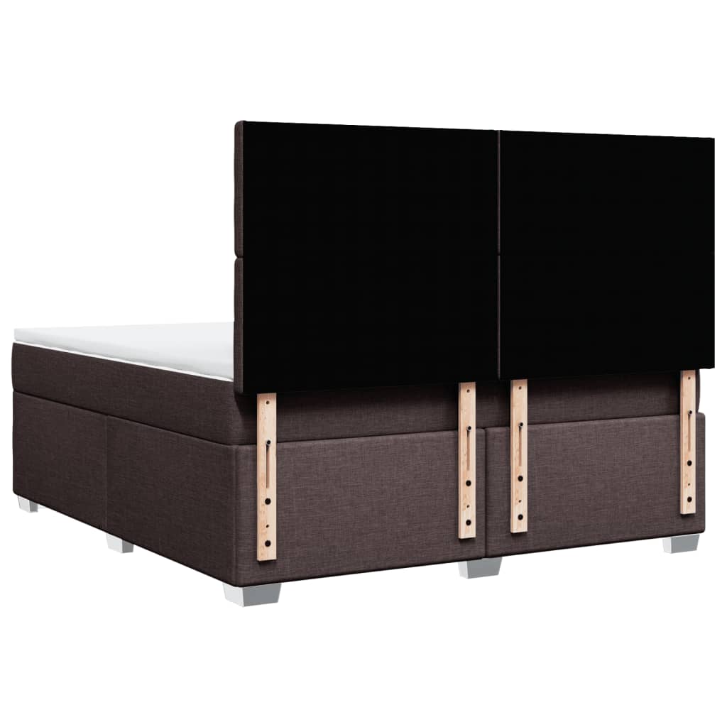 Κρεβάτι Boxspring με Στρώμα Σκούρο Καφέ 180x200 εκ Υφασμάτινο - Pakobazaar