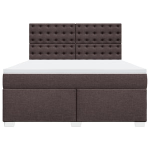 Κρεβάτι Boxspring με Στρώμα Σκούρο Καφέ 180x200 εκ Υφασμάτινο - Pakobazaar