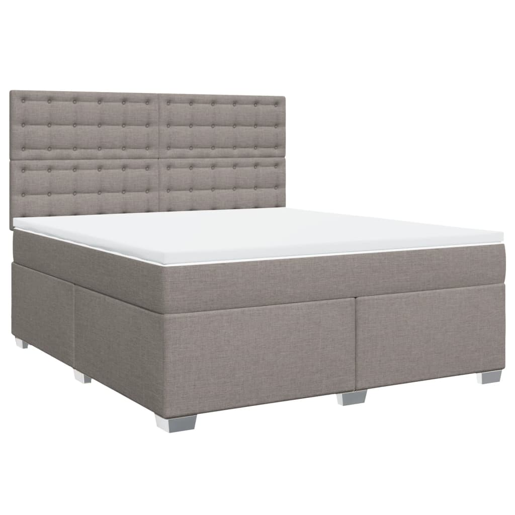 Κρεβάτι Boxspring με Στρώμα Taupe 180x200 εκ. Υφασμάτινο - Pakobazaar