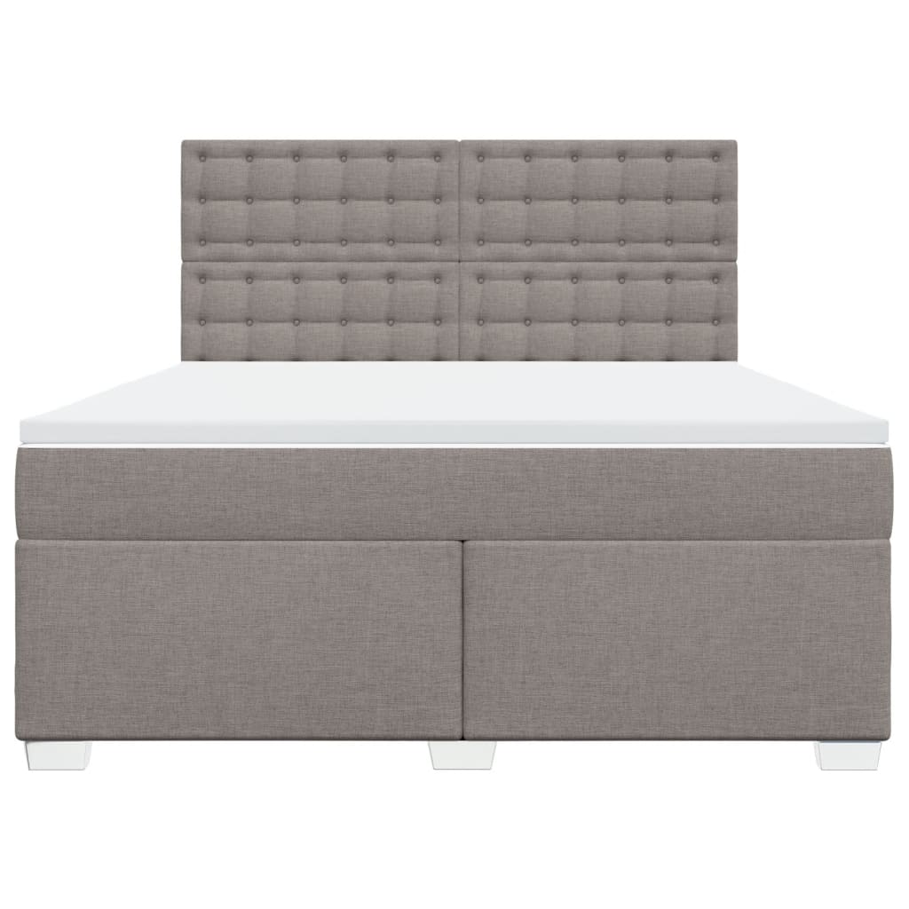 Κρεβάτι Boxspring με Στρώμα Taupe 180x200 εκ. Υφασμάτινο - Pakobazaar