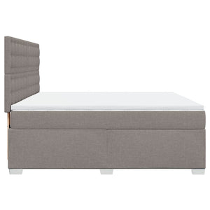 Κρεβάτι Boxspring με Στρώμα Taupe 180x200 εκ. Υφασμάτινο - Pakobazaar