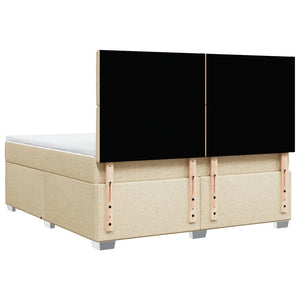 Κρεβάτι Boxspring με Στρώμα Κρεμ 180x200 εκ. Υφασμάτινο