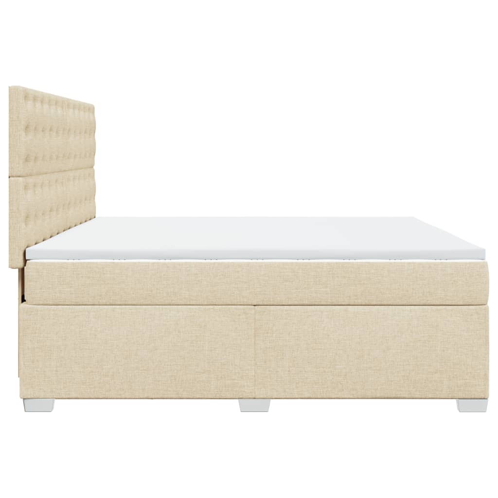 Κρεβάτι Boxspring με Στρώμα Κρεμ 180x200 εκ. Υφασμάτινο