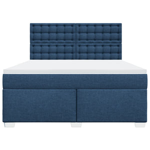 Κρεβάτι Boxspring με Στρώμα Μπλε 180x200 εκ. Υφασμάτινο - Pakobazaar