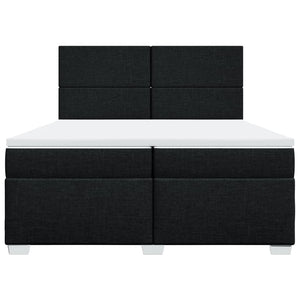 Κρεβάτι Boxspring με Στρώμα Μαύρο 200x200 εκ. Υφασμάτινο - Pakobazaar