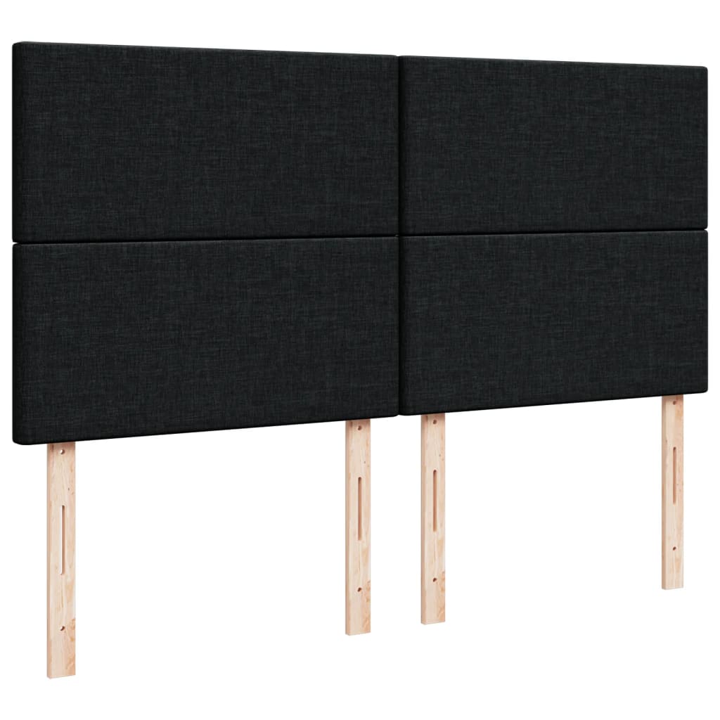 Κρεβάτι Boxspring με Στρώμα Μαύρο 200x200 εκ. Υφασμάτινο - Pakobazaar