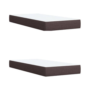 Κρεβάτι Boxspring με Στρώμα Σκούρο Καφέ 200x200 εκ. Υφασμάτινο - Pakobazaar