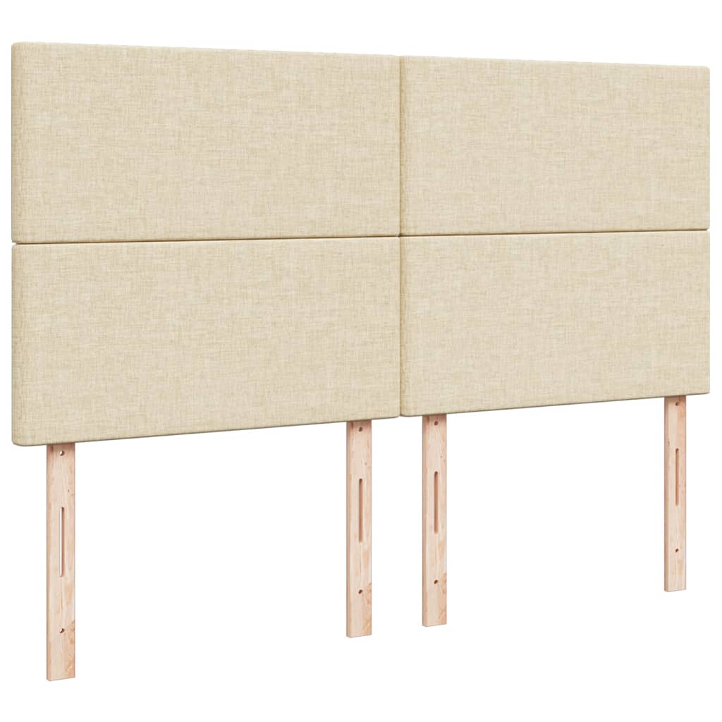 Κρεβάτι Boxspring με Στρώμα Κρεμ 200x200 εκ. Υφασμάτινο - Pakobazaar