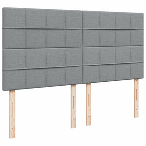 Κρεβάτι Boxspring με Στρώμα Ανοιχτό Γκρι 200x200 εκ. Υφασμάτινο - Pakobazaar