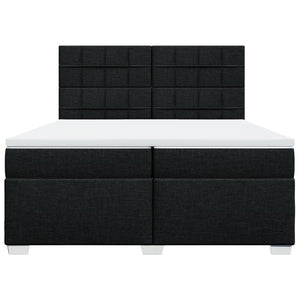 Κρεβάτι Boxspring με Στρώμα Μαύρο 200x200 εκ. Υφασμάτινο - Pakobazaar