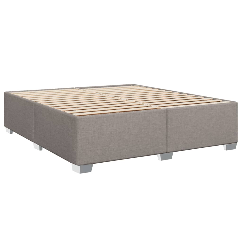 Κρεβάτι Boxspring με Στρώμα Taupe 200x200 εκ. Υφασμάτινο - Pakobazaar