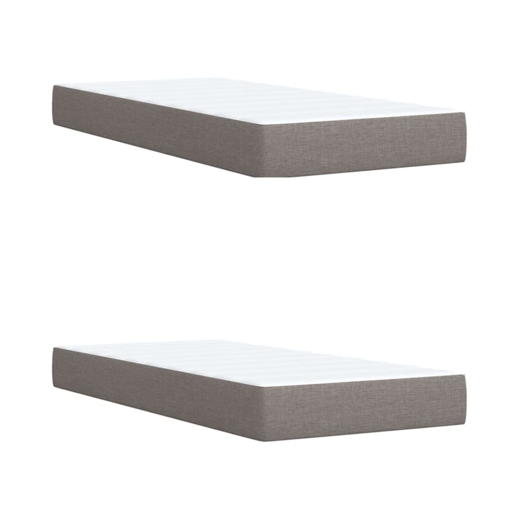 Κρεβάτι Boxspring με Στρώμα Taupe 200x200 εκ. Υφασμάτινο - Pakobazaar