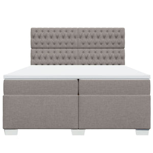 Κρεβάτι Boxspring με Στρώμα Taupe 200x200 εκ. Υφασμάτινο - Pakobazaar