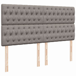 Κρεβάτι Boxspring με Στρώμα Taupe 200x200 εκ. Υφασμάτινο - Pakobazaar