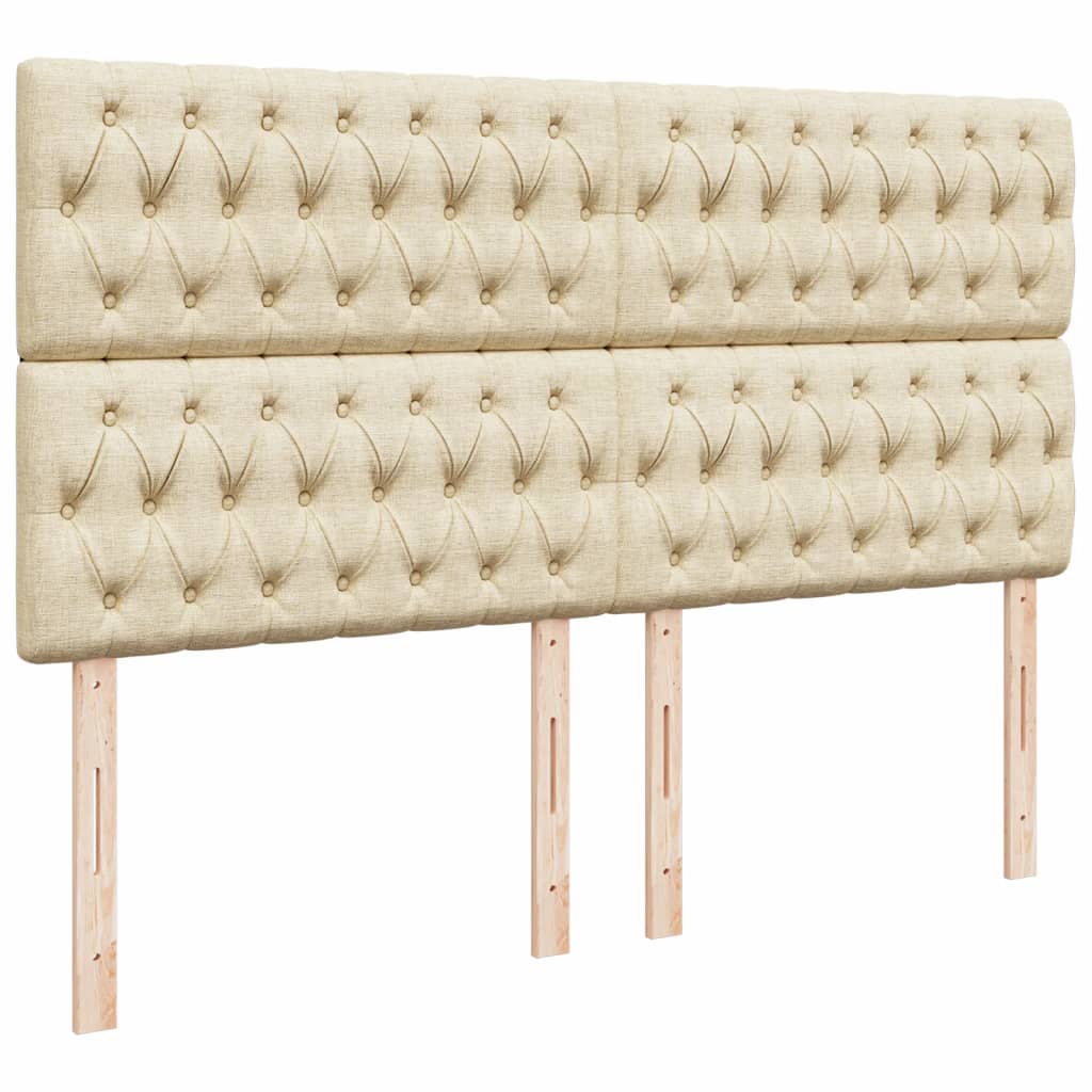 Κρεβάτι Boxspring με Στρώμα Κρεμ 200x200 εκ. Υφασμάτινο - Pakobazaar