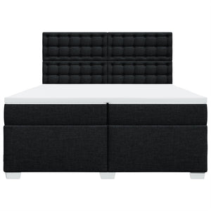 Κρεβάτι Boxspring με Στρώμα Μαύρο 200x200 εκ. Υφασμάτινο - Pakobazaar