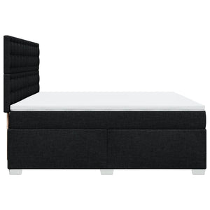 Κρεβάτι Boxspring με Στρώμα Μαύρο 200x200 εκ. Υφασμάτινο - Pakobazaar