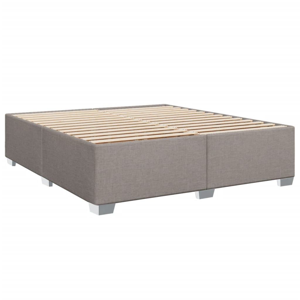 Κρεβάτι Boxspring με Στρώμα Taupe 200x200 εκ. Υφασμάτινο - Pakobazaar