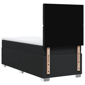 Κρεβάτι Boxspring με Στρώμα Μαύρο 80 x 200 εκ. Συνθετικό Δέρμα - Pakobazaar