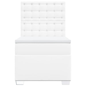 Κρεβάτι Boxspring με Στρώμα Λευκό 80 x 200 εκ. Συνθετικό Δέρμα - Pakobazaar