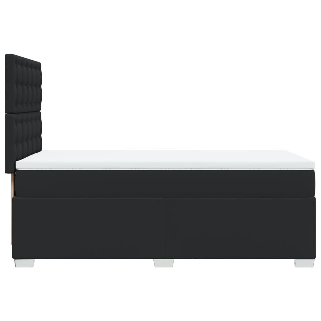 Κρεβάτι Boxspring με Στρώμα Μαύρο 90x200εκ. από Συνθετικό Δέρμα - Pakobazaar