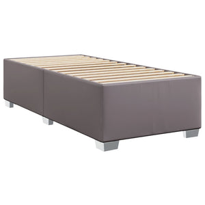 Κρεβάτι Boxspring με Στρώμα Γκρι 90x200 εκ. από Συνθετικό Δέρμα
