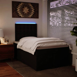 Κρεβάτι Boxspring με Στρώμα Μαύρο 120x190εκ.από Συνθετικό Δέρμα - Pakobazaar