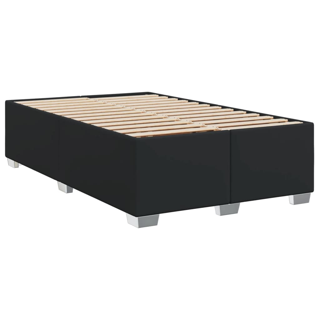 Κρεβάτι Boxspring με Στρώμα Μαύρο 120x190εκ.από Συνθετικό Δέρμα - Pakobazaar