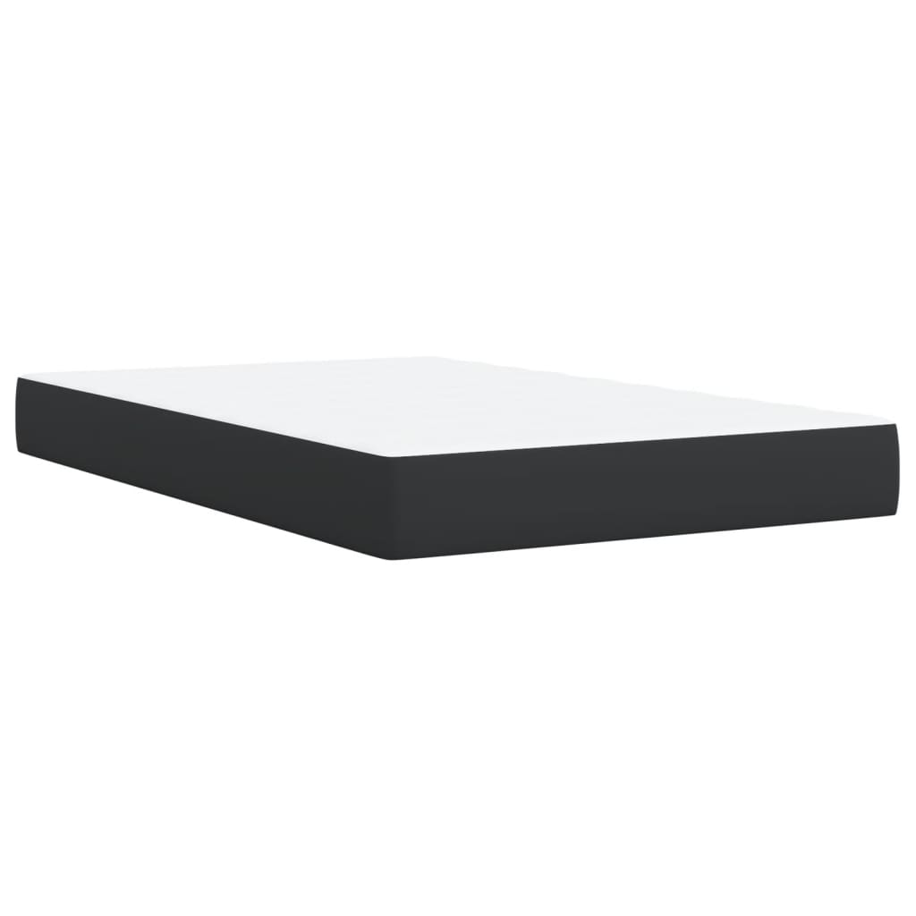 Κρεβάτι Boxspring με Στρώμα Μαύρο 120x190εκ.από Συνθετικό Δέρμα - Pakobazaar