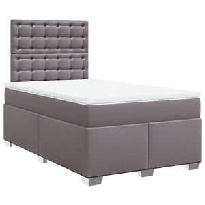Κρεβάτι Boxspring με Στρώμα Γκρι 120x190εκ. από Συνθετικό Δέρμα - Pakobazaar