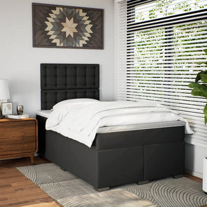 Κρεβάτι Boxspring με Στρώμα Μαύρο 120 x 200 εκ. Συνθετικό Δέρμα - Pakobazaar