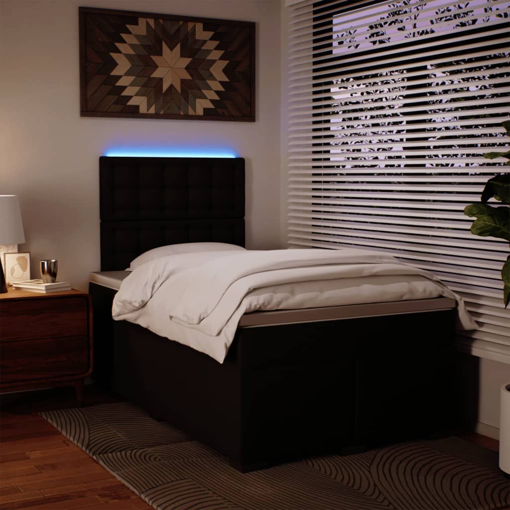 Κρεβάτι Boxspring με Στρώμα Μαύρο 120 x 200 εκ. Συνθετικό Δέρμα - Pakobazaar