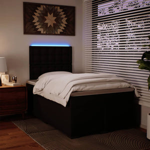 Κρεβάτι Boxspring με Στρώμα Μαύρο 120 x 200 εκ. Συνθετικό Δέρμα - Pakobazaar