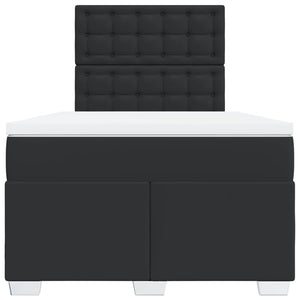 Κρεβάτι Boxspring με Στρώμα Μαύρο 120 x 200 εκ. Συνθετικό Δέρμα - Pakobazaar