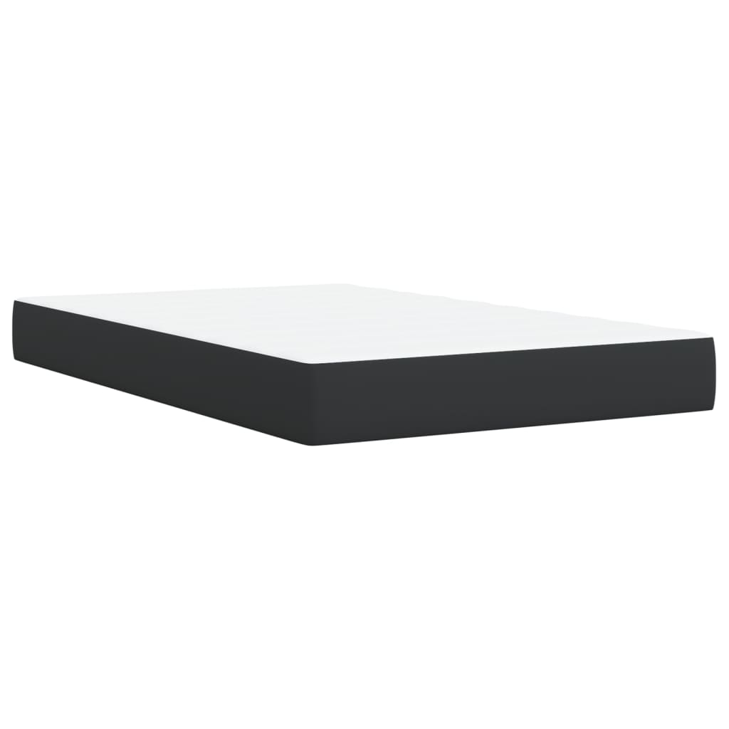 Κρεβάτι Boxspring με Στρώμα Μαύρο 120 x 200 εκ. Συνθετικό Δέρμα - Pakobazaar