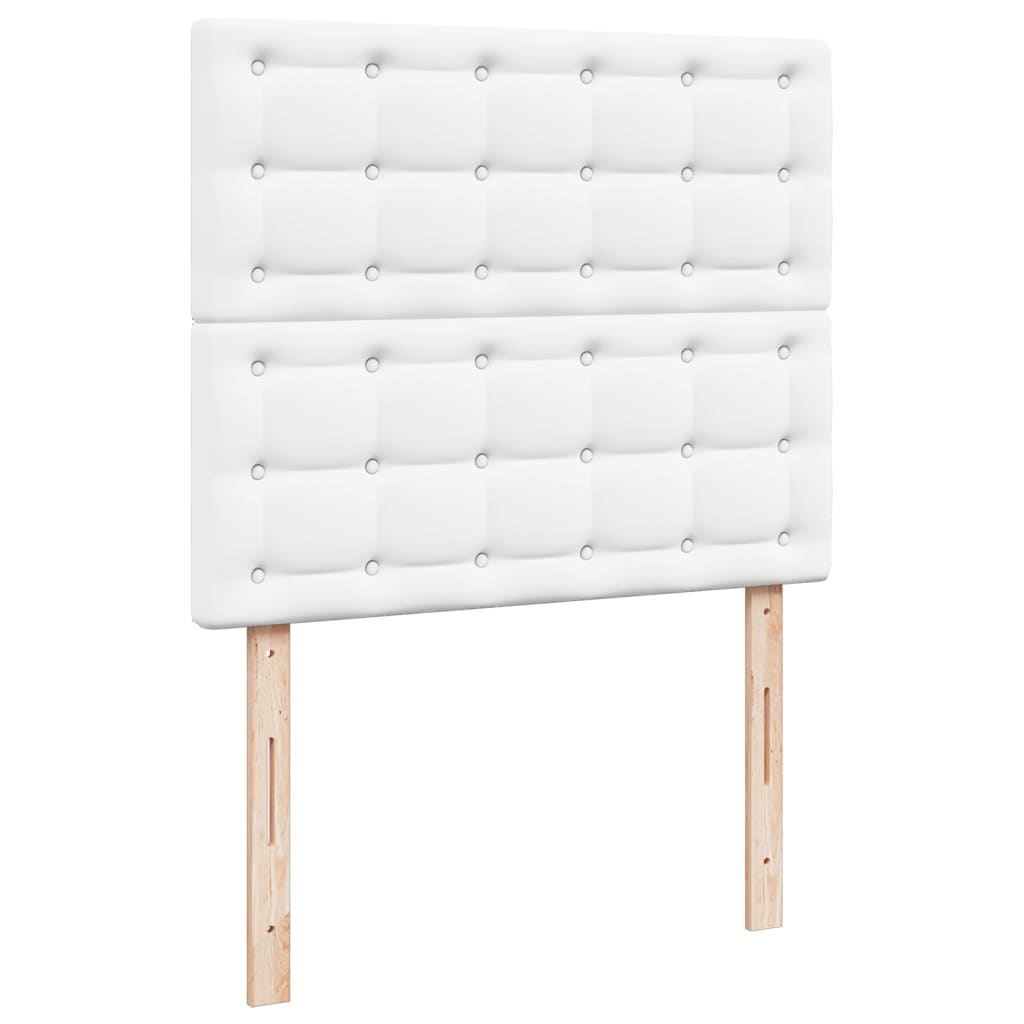 Κρεβάτι Boxspring με Στρώμα Λευκό 120x200εκ.από Συνθετικό Δέρμα - Pakobazaar