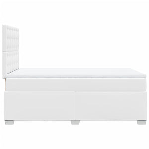 Κρεβάτι Boxspring με Στρώμα Λευκό 120x200εκ.από Συνθετικό Δέρμα - Pakobazaar