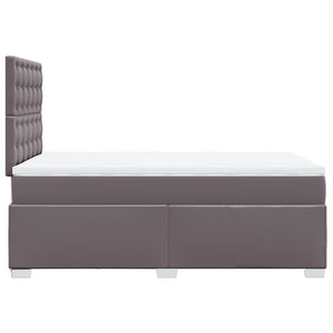 Κρεβάτι Boxspring με Στρώμα Γκρι 120x200εκ. από Συνθετικό Δέρμα - Pakobazaar