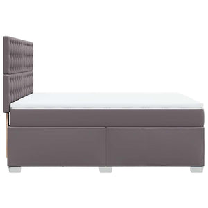 Κρεβάτι Boxspring με Στρώμα Γκρι 140x190εκ. από Συνθετικό Δέρμα - Pakobazaar