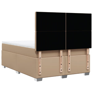 Κρεβάτι Boxspring με Στρώμα Καπουτσίνο 140x190εκ.από Συνθ.Δέρμα - Pakobazaar