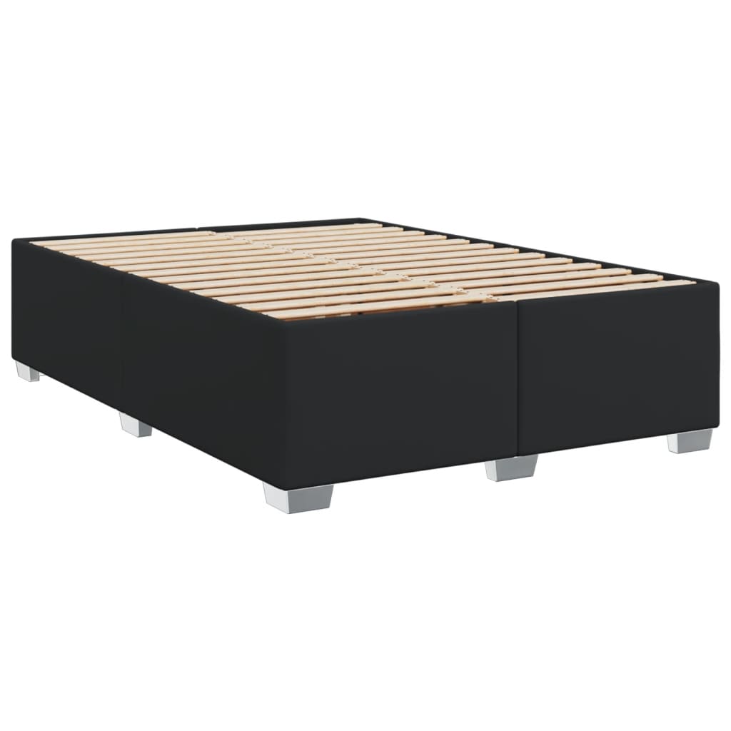 Κρεβάτι Boxspring με Στρώμα Μαύρο 140x200εκ.από Συνθετικό Δέρμα - Pakobazaar