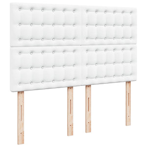 Κρεβάτι Boxspring με Στρώμα Λευκό 140x200εκ.από Συνθετικό Δέρμα - Pakobazaar
