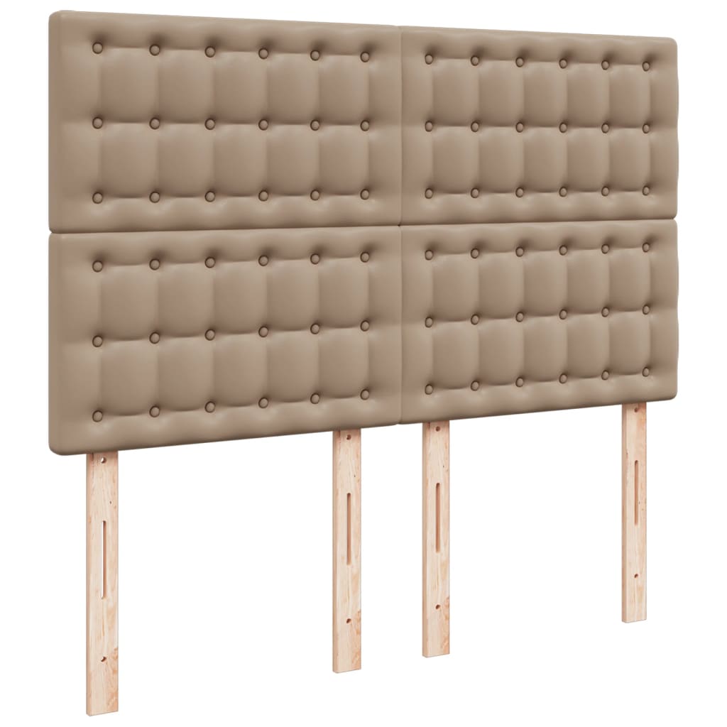 Κρεβάτι Boxspring με Στρώμα Καπουτσίνο 140x200εκ.από Συνθ.Δέρμα - Pakobazaar