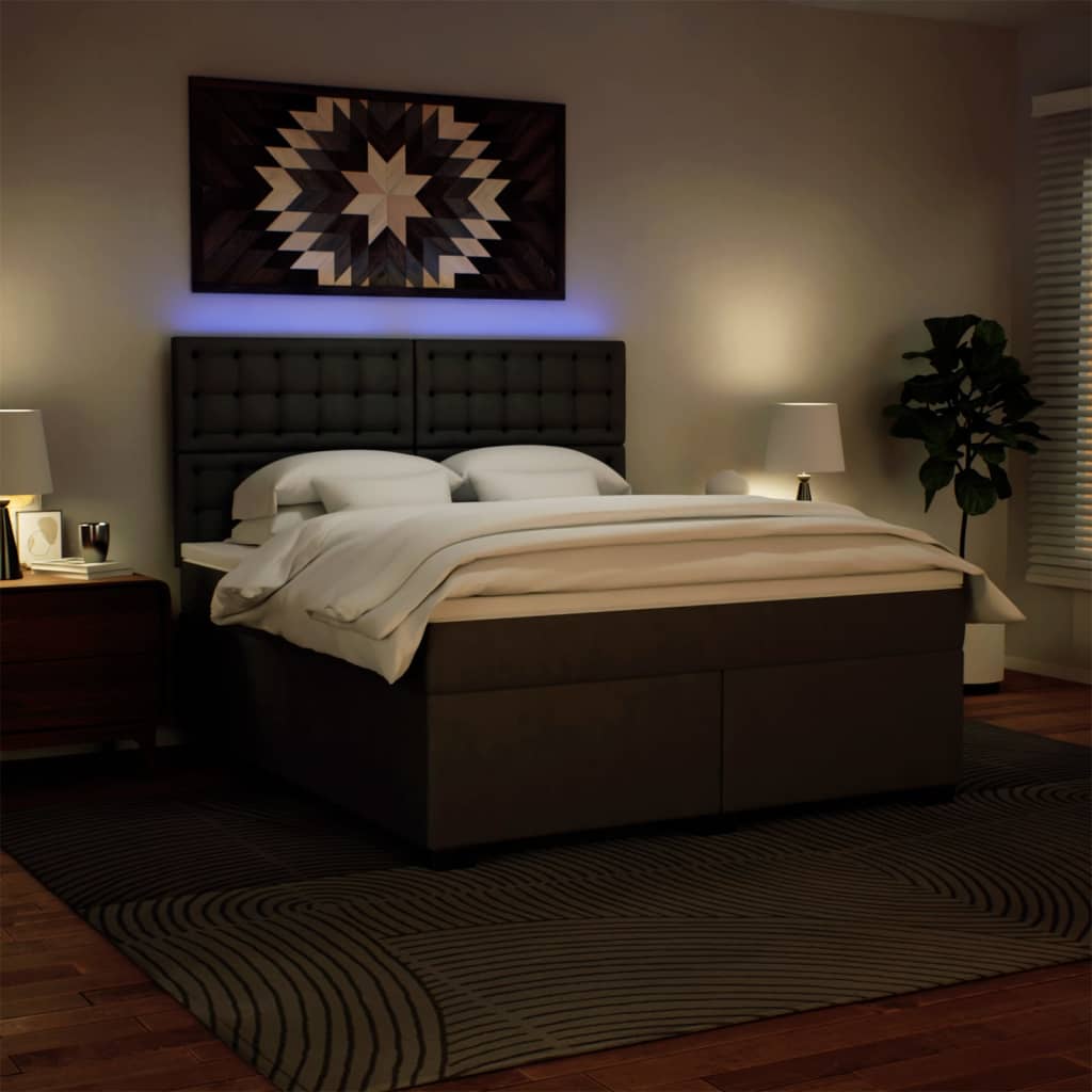 Κρεβάτι Boxspring με Στρώμα Μαύρο 180x200εκ.από Συνθετικό Δέρμα - Pakobazaar